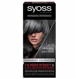 Syoss Permanent Coloration Hair Dye, 4.15 Smoke Chrome, 115 ml