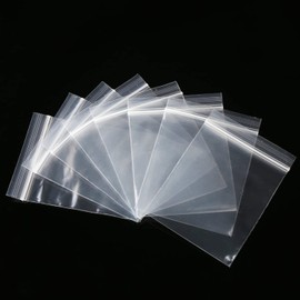 DIYASY 100pcs Grip Seal Bags, Small Plastic Bags Sealable, Mini Clear Bags for Kitchen Jewellery Beads Package