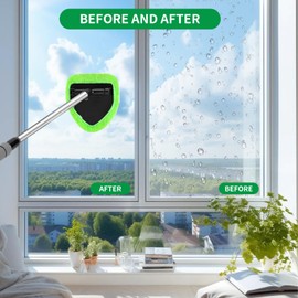 Yamobi Car Wash Brush with Telescopic Handle, 50 cm Windscreen Cleaning Tool with Extendable Handle, Car Window Wiper Kit (Green)