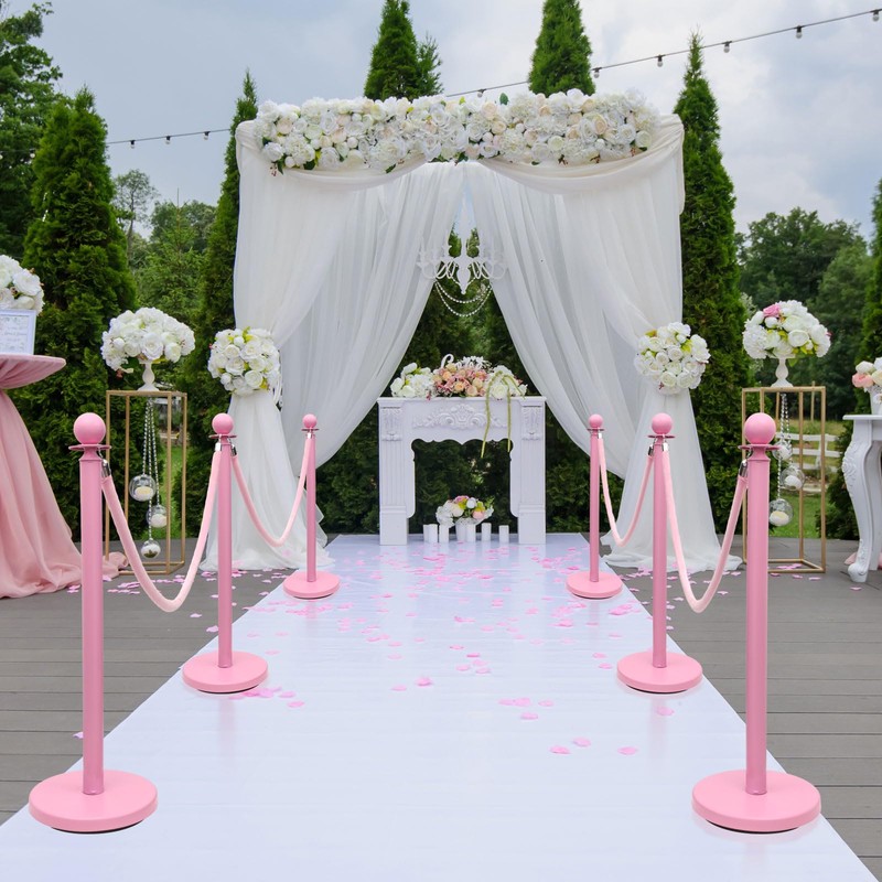 Ferraycle 4 Pcs Stainless Steel Stanchions Post Queue 38 Inch,