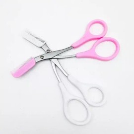 Unknown 눈썹 손질 가위 눈썹 숱가위 Eyebrow Trimming Scissors Eyebrow Thinning Scissors [Pink]