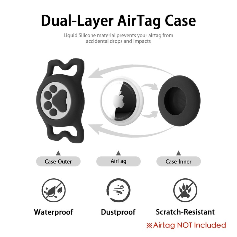 Hiifardz Airtag Dog Collar with QR Code Tag - Reflective