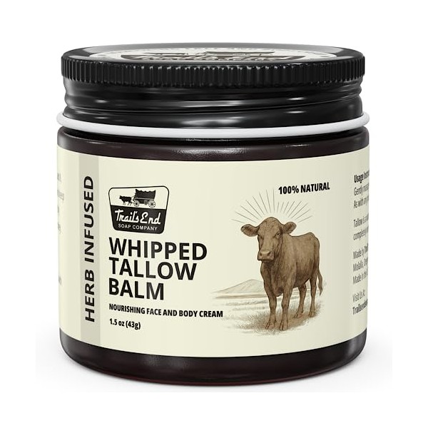 Handmade Whipped Tallow Balm (Unscented/Herb-Infused) Organic Body Butter with Infused