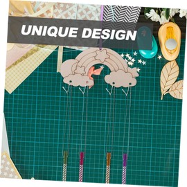 jojofuny 1 Set DIY Wooden Wind Chime Rainbow Ribbons and Pens Craft Supplies for Outdoor Decoration Unique Hanging Decor for Birthday Parties and Holidays