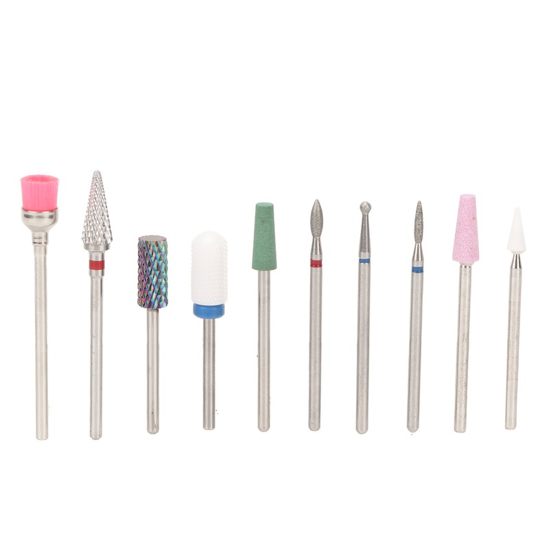 10 Pcs Nails Drill Bit Set Portable Remove Polishing Nail