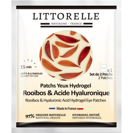 Anti-Stress and Anti-Ageing Hydrogel Eye Pads with Rooibos Tea and Hyaluronic Acid - Anti Wrinkles, Dark Circles and Eye Bags Eye Pads - 97% Natural Origin - Eye Mask Made in France