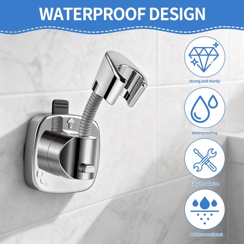 Lueden 360° Swivel Shower Head Holder Adjustable Removable Shower Holder