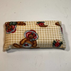 Handmade Pocket Tissue Holder Handmade Christmas Teddy Bears Double Sided 5x3 New