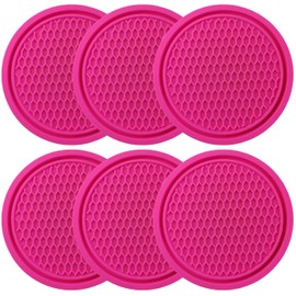 PinePoem Car Cup Holder Coaster with Bling Crystal Rhinestone, 6 Pack Universal Auto Anti Slip Cup Holder Insert Coaster, Car Interior Accessories 2.75in