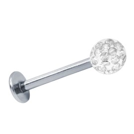 SoulCats Labret Tragus Monroe Lip Piercing Bar White Length 10mm Ball Size 3mm