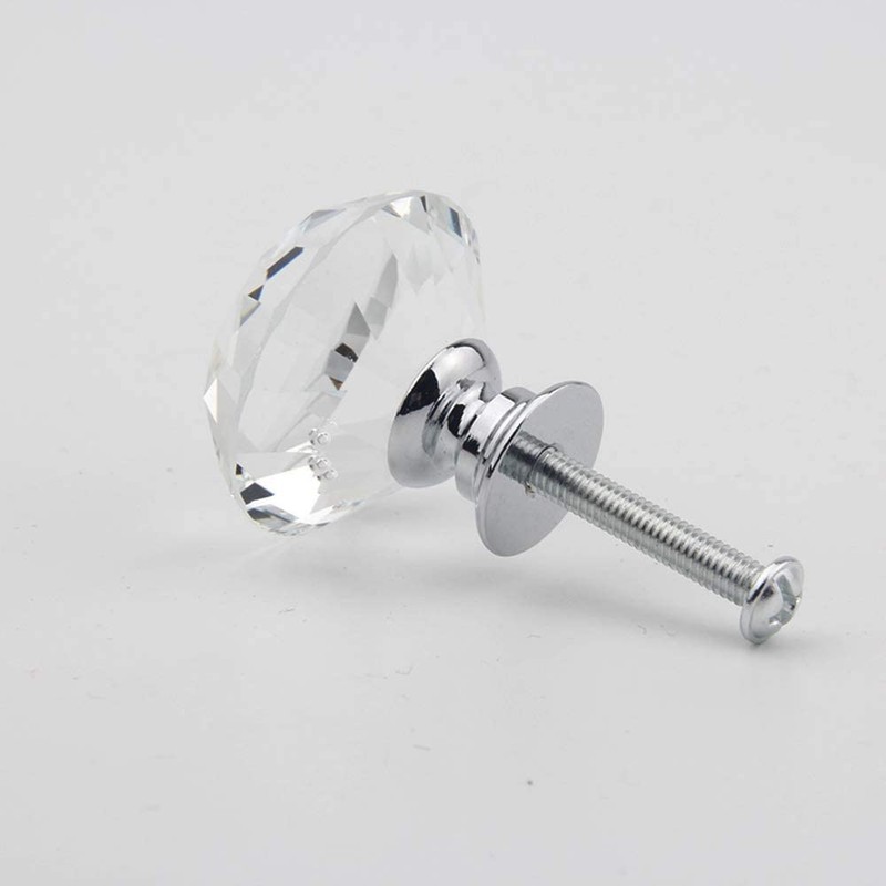 MDPLY 10 Pack Crystal Cabinet Knobs 30mm Diamond Glass Pulls