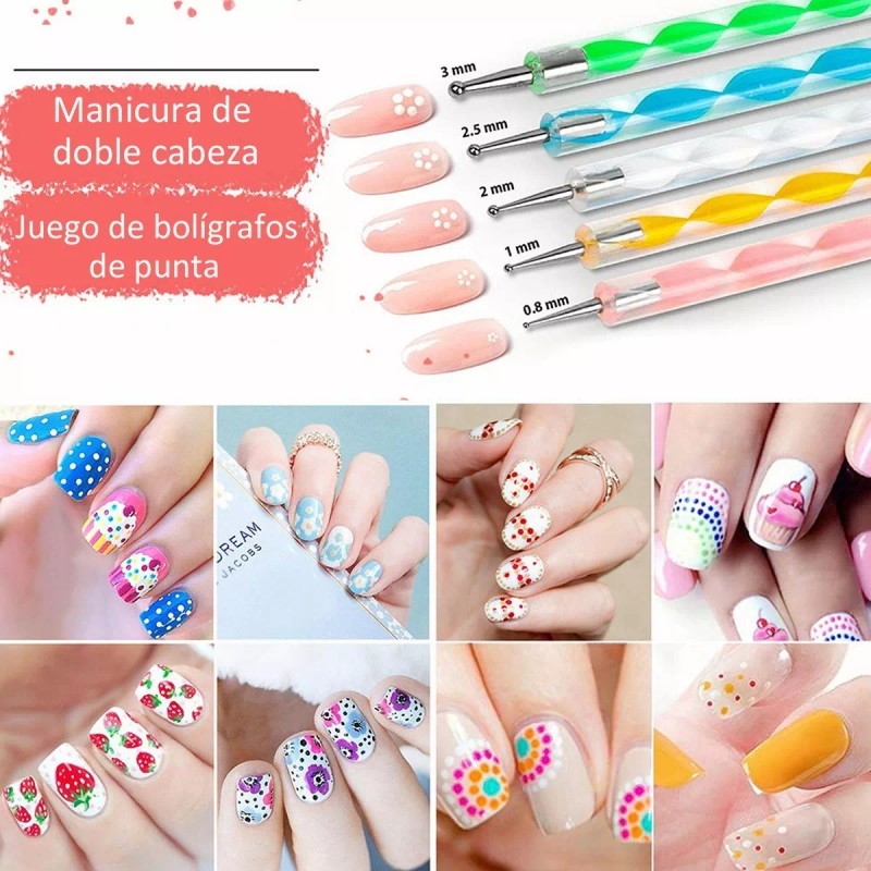 Vaduma Kit De Arte De Uñas, Pinceles Decorar Manicura Decoración