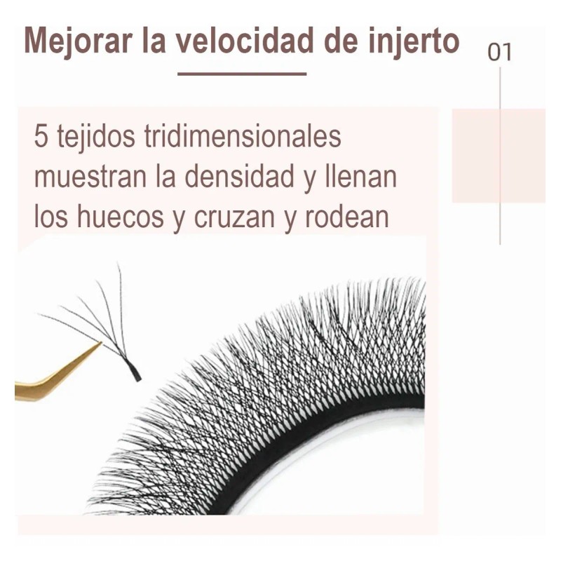 Nagaraku Extensiones De Pestañas 5d W Shape 8-15mm Mix