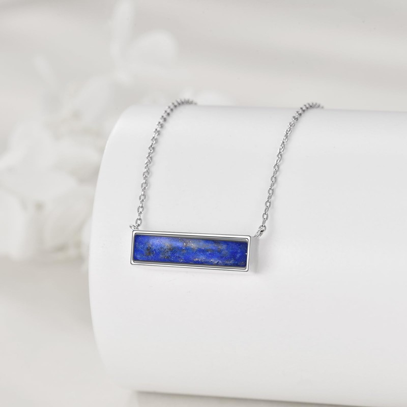 CRMAD Bar Lapis Lazuli Urn Necklace Sterling Sliver Cremation Jewelry