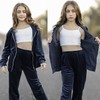 Toddler Girls Fleece Hoodies Tracksuits Zip-up Sweatshirt Jogger Sweatpants Active