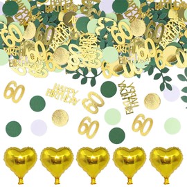 300 Pcs Konfetti Grün,Tischdeko 60 Geburtstag Frauen Männer,Happy Birthday Konfetti Tischdekoration,konfetti Hochzeit,Tischdeko Grün,Party Dekoration