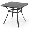 Giantex Patio Dining Table, 32”x32”x29” Outdoor Table, Heavy-Duty Metal Square