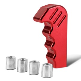 Auto Dynasty Aluminum Gun Handle Pistol Grip Car Manual Transmission Shift Knob Shifter Lever, Universal Fit, Red
