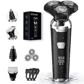 Electric Razor for Men: Wet/Dry Electric Shaver with 2026 Upgraded Curved Razor Foil, Low Noise High-Torque Motor, 3-in-1 Cordless Shaver for Beard/Nose/Sideburns
