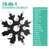 Snowflake Multitool, Snowflake Multifunctional Tool, 18-in-1 Multifunctional Snowflake Tool, Portable