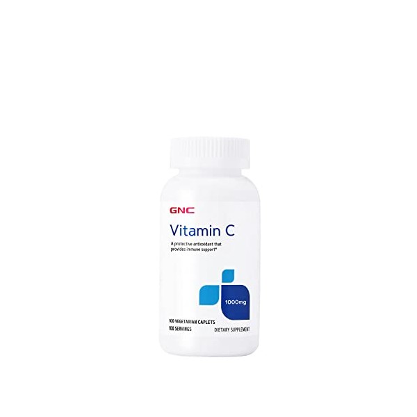 GNC Vitamin C 1000mg, 100 Caplets, Provides Immune Support