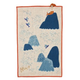 Natsuhashi Pattern Morita MiW Small Pocket Handkerchief, Ningo, Orange, A-65940-86-OR 6.1 x 9.8 inches (15.5 x 25 cm)