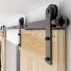 CCJH 5.5FT Sliding Barn Door Hardware Kit, Heavy Duty, Smoothly