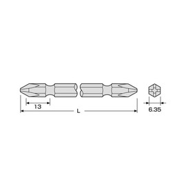 Anex (ANEX) Double-Headed Bit, Plated Finish +2x110, 10-Piece Pouch AH-14M