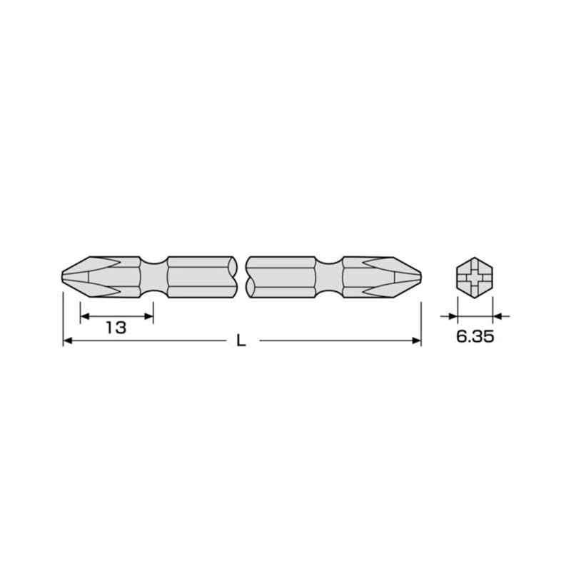 Anex (ANEX) Double-Headed Bit, Plated Finish +2x110, 10-Piece Pouch AH-14M