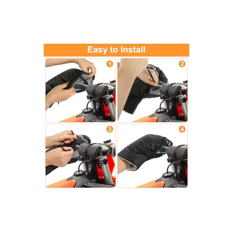 Motorcycle Handlebar Hand Boots, Winter Handlebar Warmers, Universal Handlebar Gloves,
