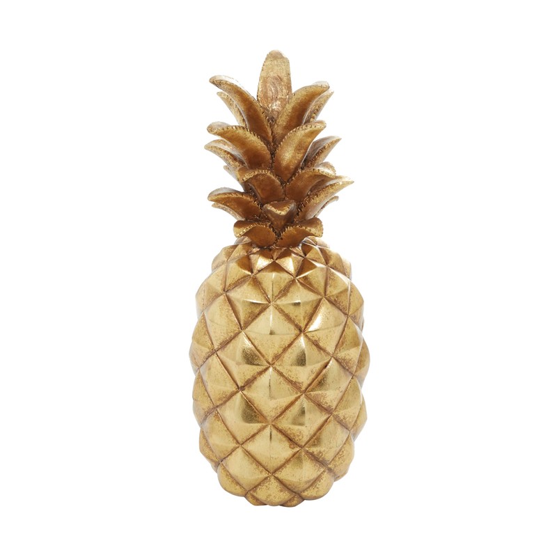 Deco 79 Polystone Fruit Decorative Sculpture Pineapple Home Decor Statue,