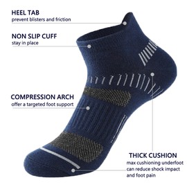 6 Pares Calcetines Deportivas para Hombre,Calcetines Invisibles Calcetas Casual Algodon, Calcetines de Corte Bajo No Show Socks Men Antideslizante, Duradero y Transpirables
