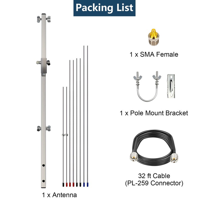 Yagi Antenna for Ham Radio Dual Band 2m 70cm VHF