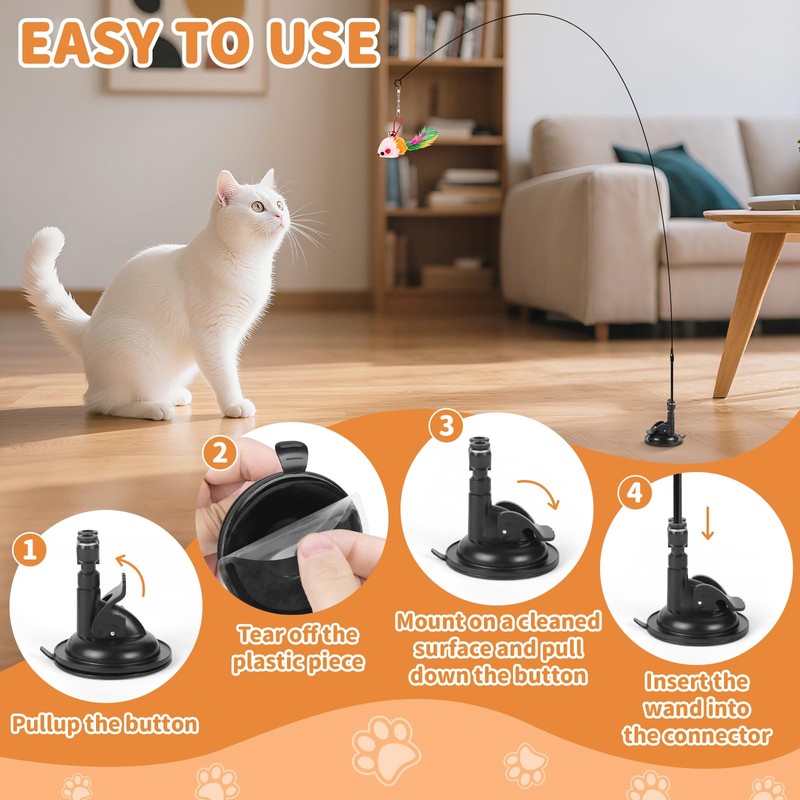 Acehome 20 Pack Cat Toys, Interactive Cat Teaser Toys Wand