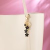 SELOVO Initial Keychain White/Pink Flower Charms for Key Cute Letter