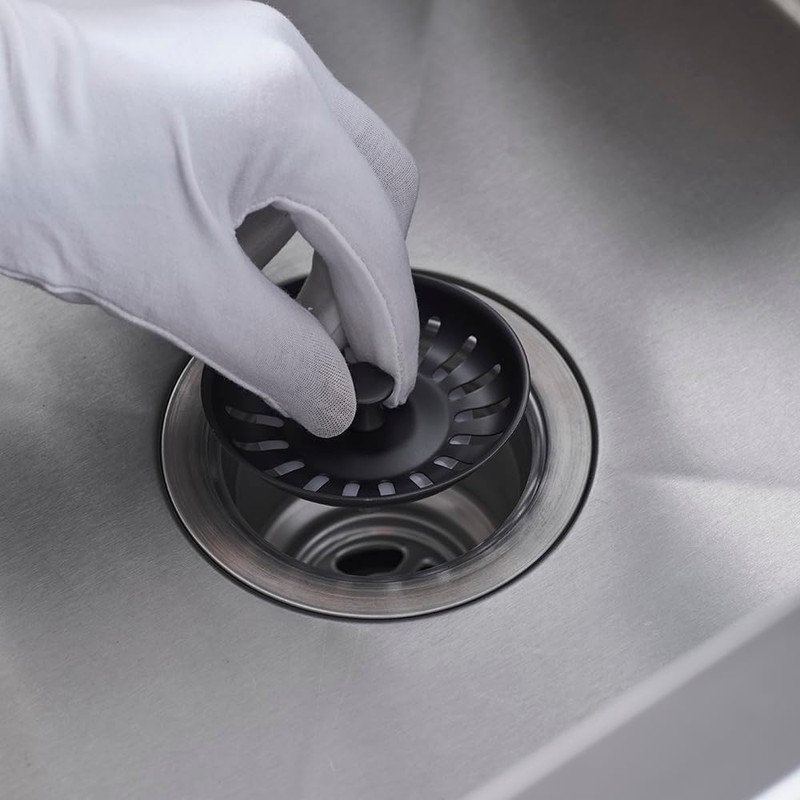 Kitchen Sink Drain Basket Strainer Filter/Stopper with Handle, Anti-Clog Kitchen