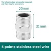 NASHRIO Shower Hose Extender - 3pcs Stainless Steel Connector Hex