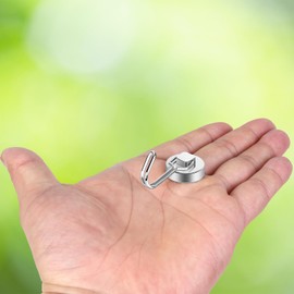 Neosmuk Swing Magnetic Hook, Silver, 18 kg Magnetic Hook, Extra Strong for Locker Organiser, Neodymium Magnets, Hook Magnetic Very Strong for Workshop Furnishings, Rear Tent, Grill