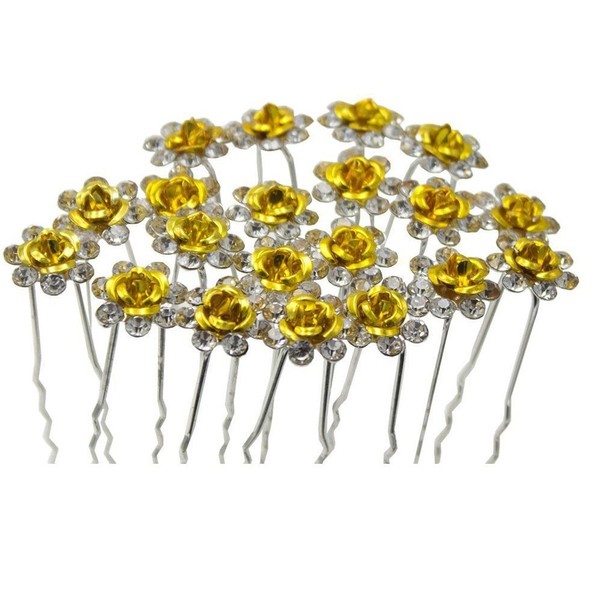 Newstarfactory Rose U-sharped Design Collection Metal Hair Pins Pack of