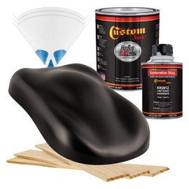 Custom Shop - Black Sparkle Metallic - Hot Rod Flatz Flat Matte Satin Urethane Auto Paint - Complete Quart Paint Kit - Professional Low Sheen Automotive, Car Truck Coating, 4:1 Mix Ratio
