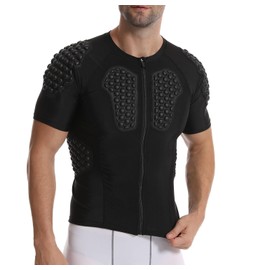 Jellybro Men's Padded Football Protective Gear Set Training Suit for Soccer Basketball Paintball Rib Protector Black