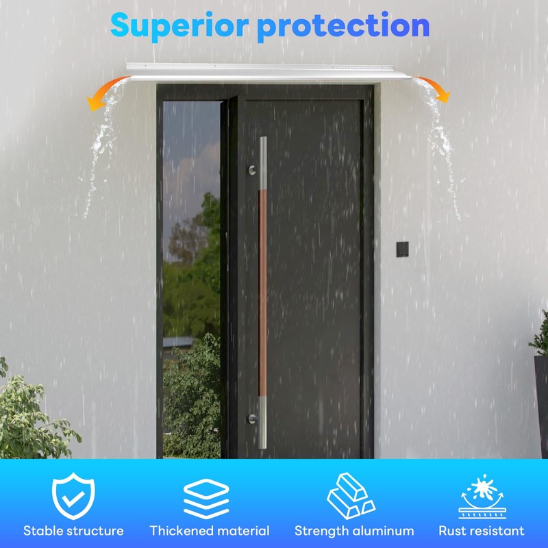 4" Extra-Wide Door Rain Drip Guard, 40" L Heavy Duty