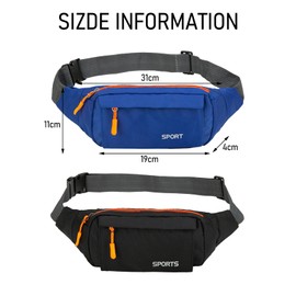 EDLMKM 2 Pcs Bumbag Waist Bag, Bumbag Waist Fanny Pack Running Belt for Men Ladies, Waterproof Unisex Adjustable Belt Waistpacks, for Outdoors Running Walking Hiking Jogging