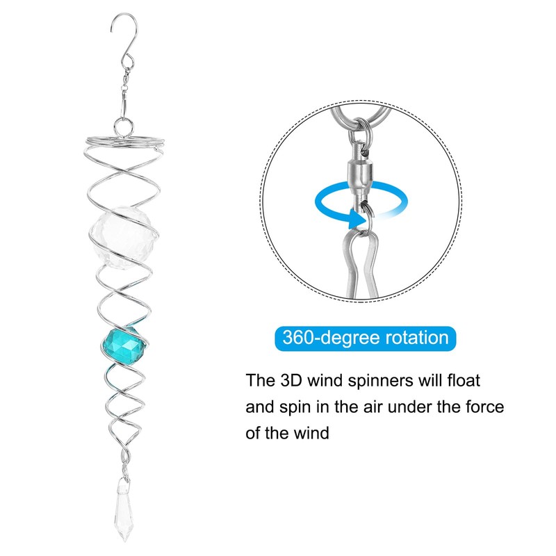 PATIKIL 13 Inch Gazing Ball Spiral Tail, Stainless Steel Wind