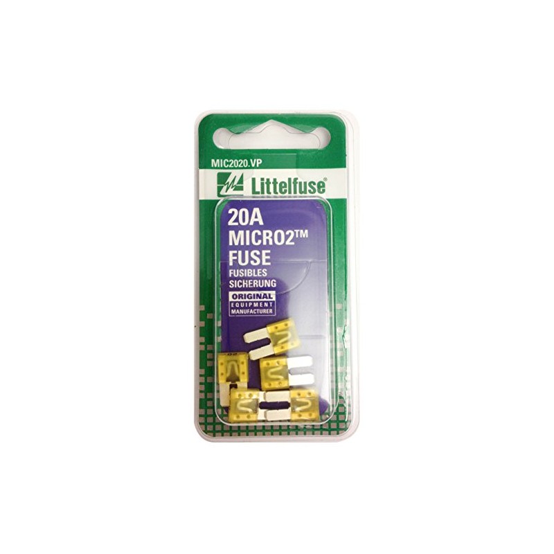Littelfuse (MIC2020.VP) MICRO2 Yellow 32V 20 Amp Blade Fuse, (Pack