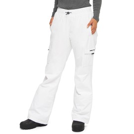 Arctix Women's Lumi Pull Over Fleece Lined Cargo Snow Pants, White, Medium