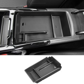 CDEFG for 2021 2022 2023 2024 2025 Kia K5 Console Organizer: Center Console Insert ABS Black Material Armrest Organizer Tray Secondary Storage Box Compatible with 2021-2024 2025 Kia K5 Accessories