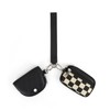 Wristlet Wallet for Women Checkered Dual Pouch Keychain Zip Around