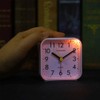Peakeep Small Battery Operated Analog Travel Alarm Clock Silent No