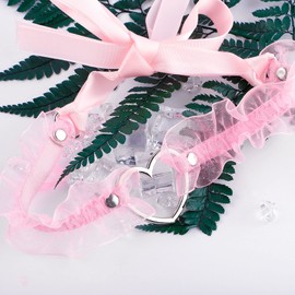 Eigso Pink Lace Bracelet Bangle for Women Choker PU Thight Leg Ring for Women Steampunk Gothic